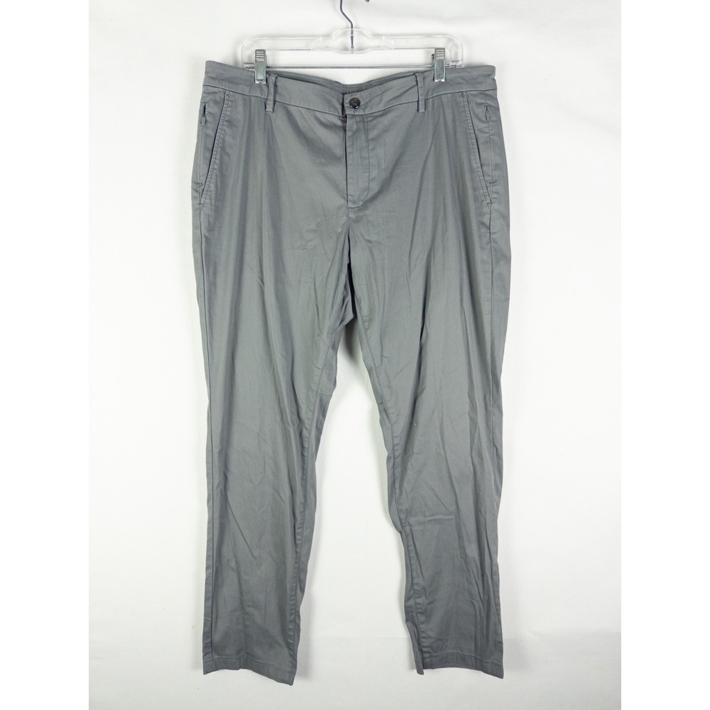 Birddogs Chino Pants Mens 38x32 Gray Stretch Built-In Liner Zip Pockets Golf